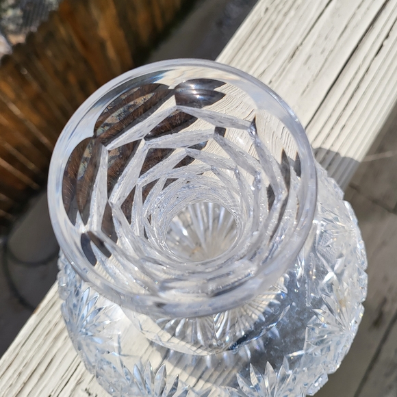 Antique Hawkes Crystal Vase/ Decanter Gladys Pattern 7" c. 1901 - Picture 7 of 9